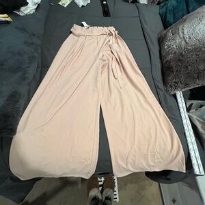 Fashion Nova Blush Wide-Leg Tie-Waist Pants